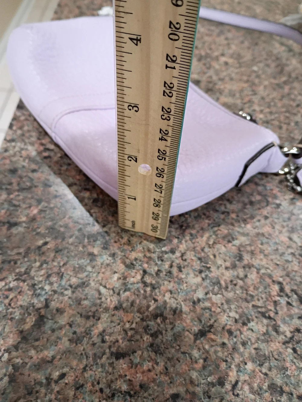 COACH Light Purple Pebbled Leather Wristlet